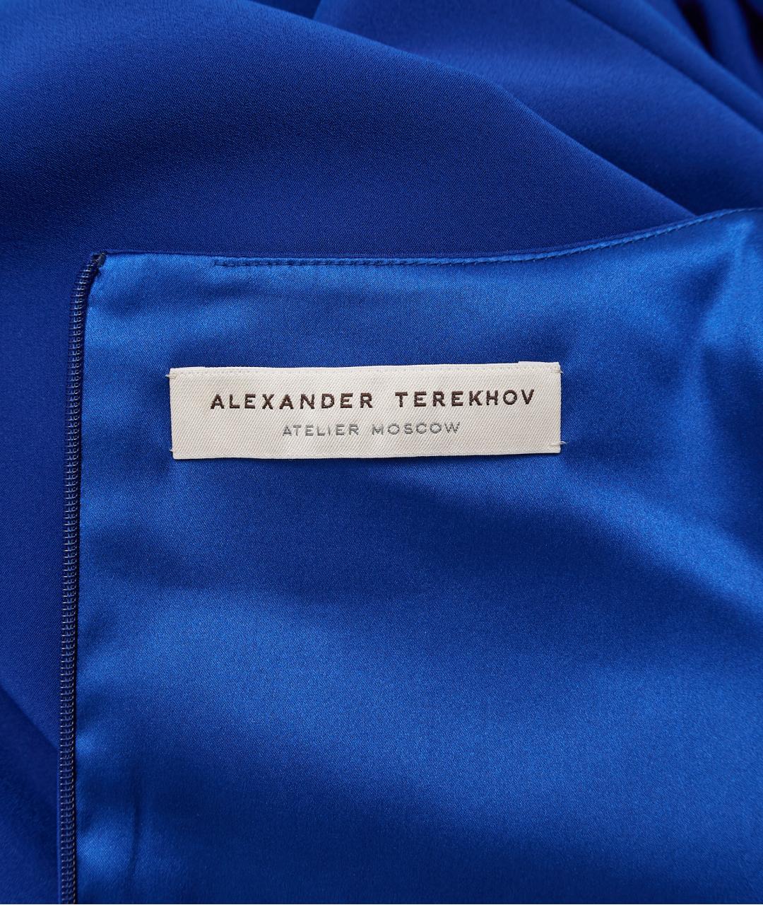 ALEXANDER TEREKHOV Синее шелковое повседневное платье, фото 3