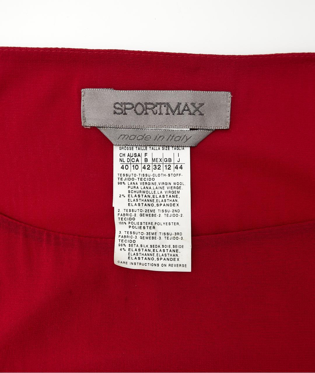 SPORTMAX Красное шерстяное повседневное платье, фото 3