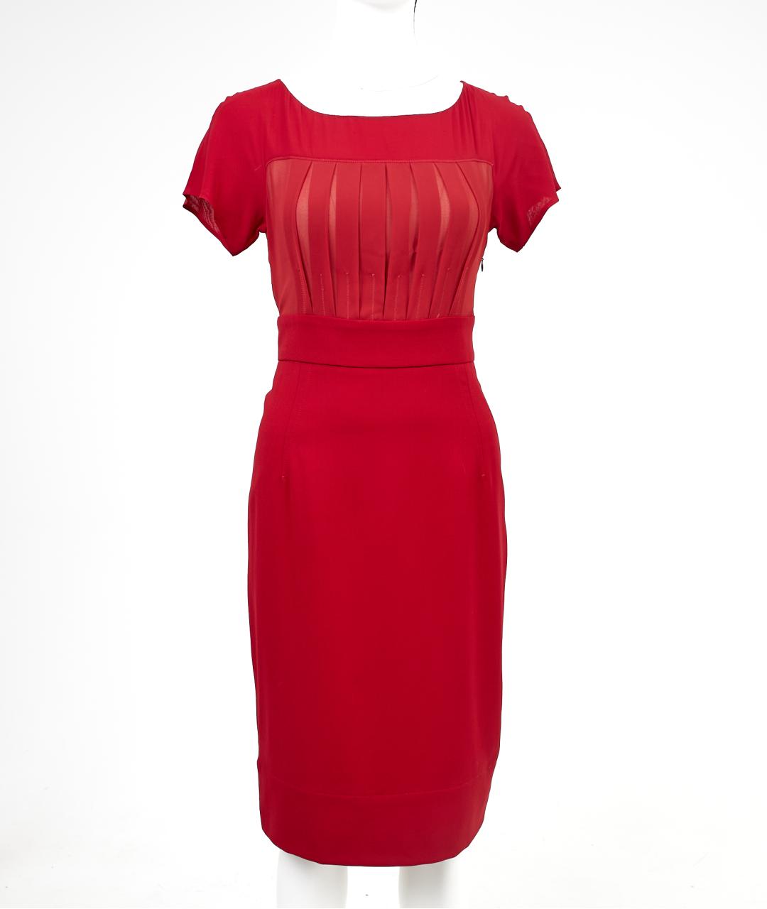 SPORTMAX Красное шерстяное повседневное платье, фото 5