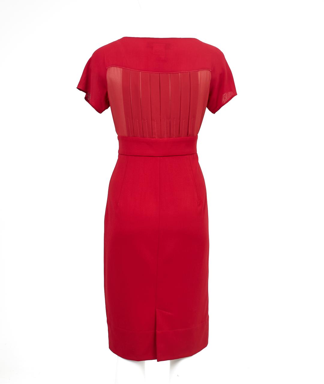 SPORTMAX Красное шерстяное повседневное платье, фото 2