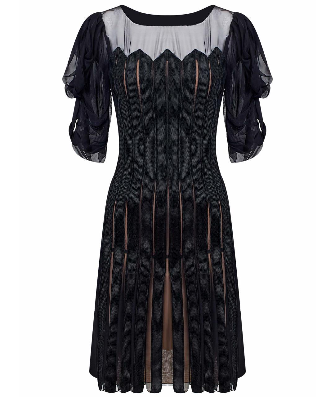 ALBERTA FERRETTI Черное шелковое вечернее платье, фото 1