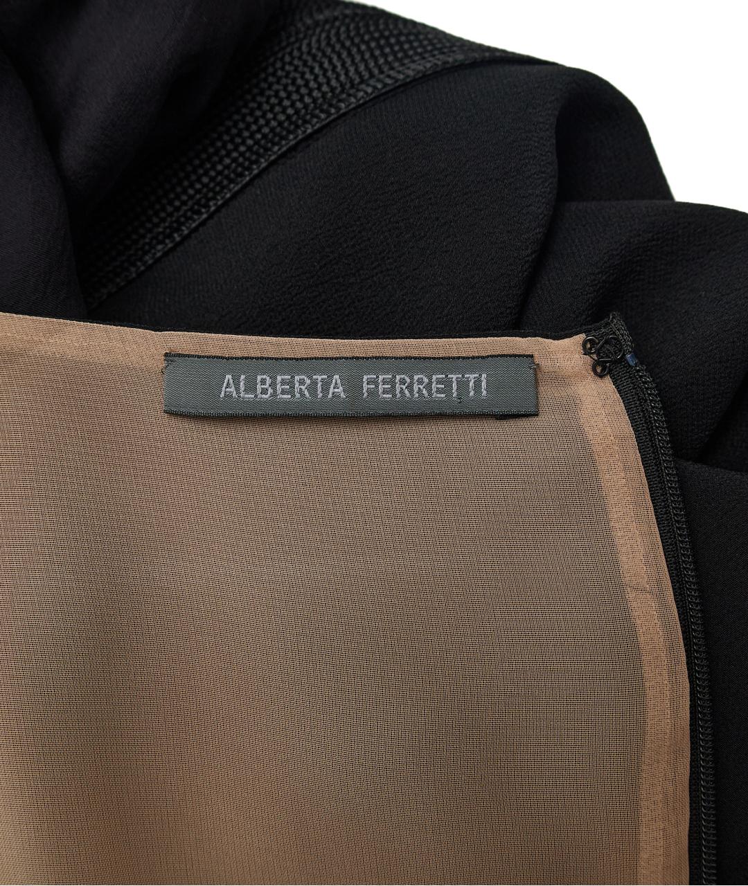 ALBERTA FERRETTI Черное шелковое вечернее платье, фото 3