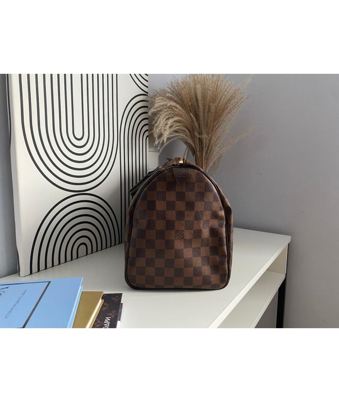 LOUIS VUITTON Коричневая сумка с короткими ручками из канвы, фото 2