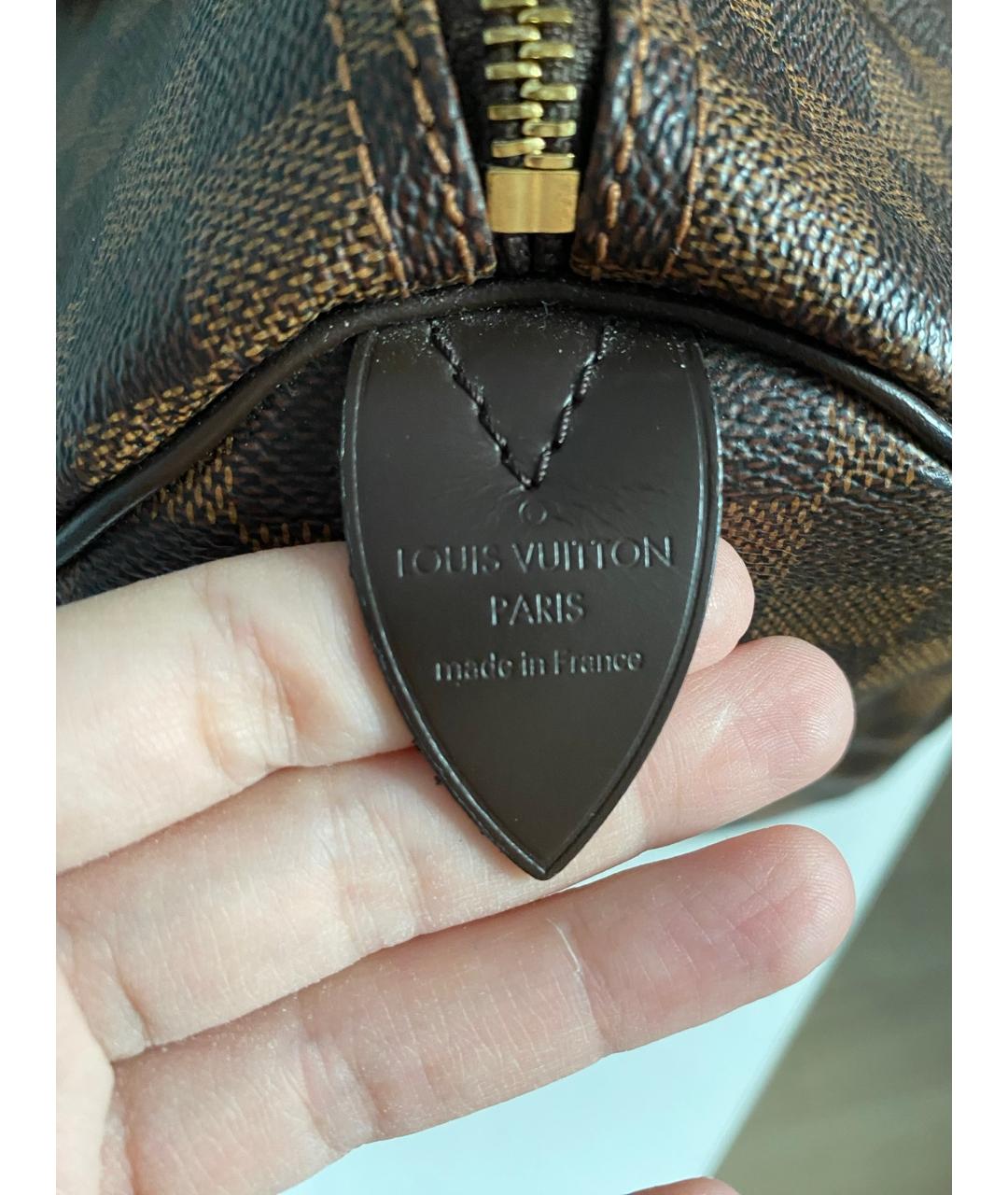 LOUIS VUITTON Коричневая сумка с короткими ручками из канвы, фото 5