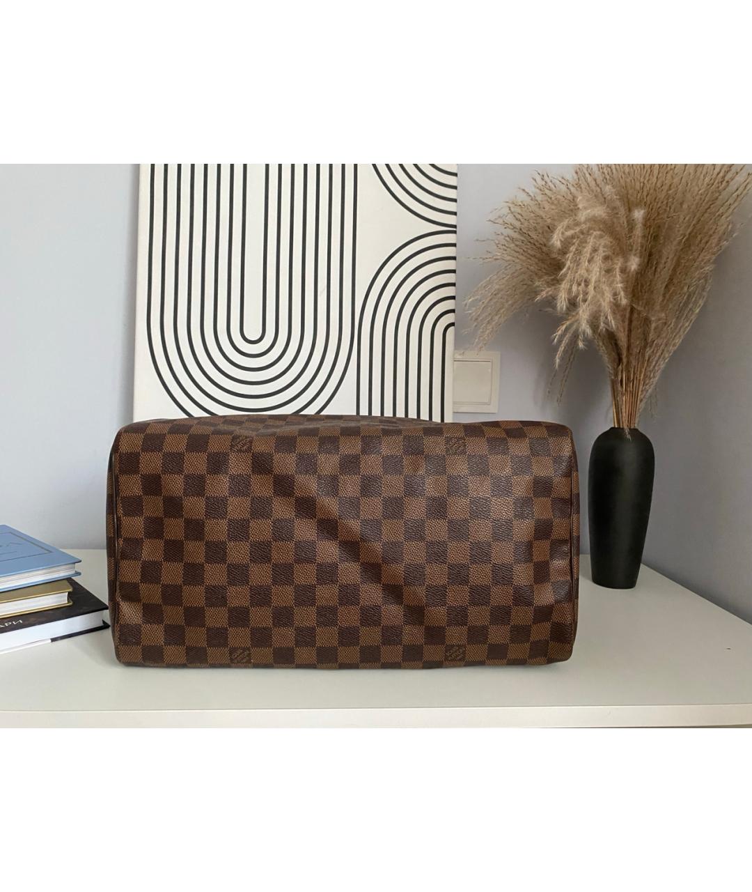LOUIS VUITTON Коричневая сумка с короткими ручками из канвы, фото 3