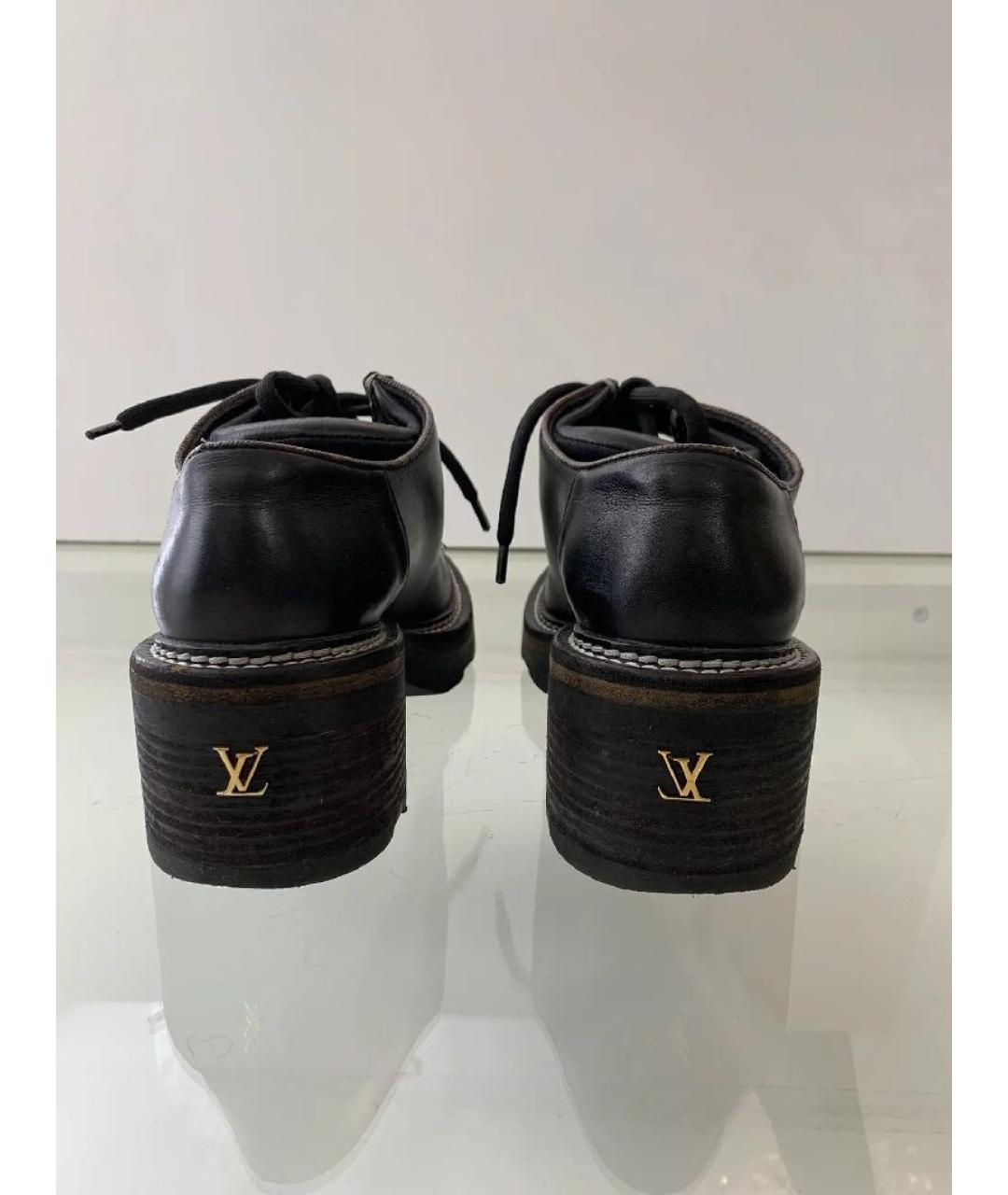 LOUIS VUITTON Черные кожаные брогги и оксфорды, фото 4