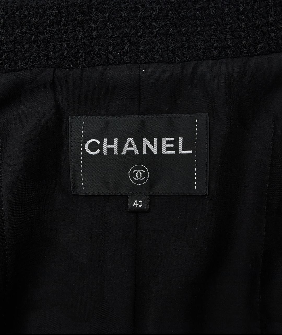 CHANEL Черный хлопковый жакет/пиджак, фото 3