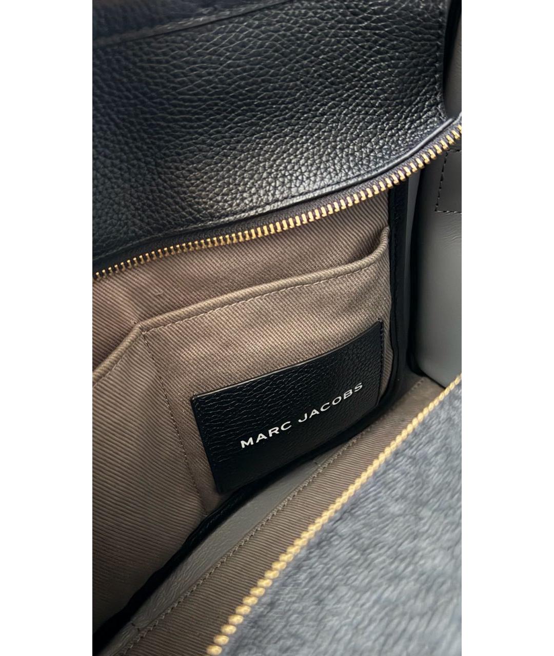 MARC JACOBS Черная кожаная сумка тоут, фото 5