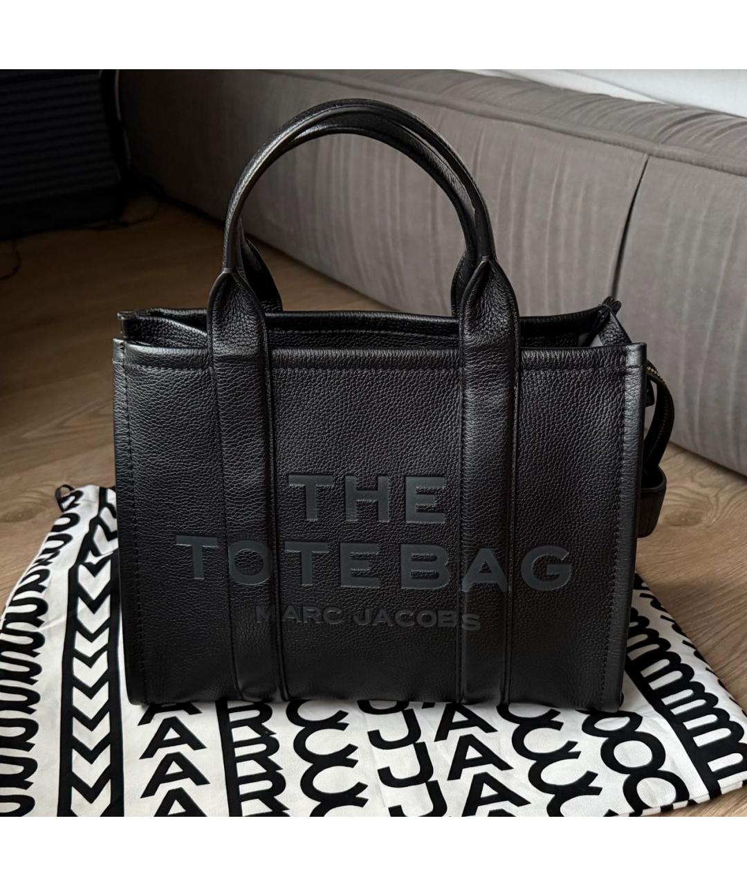 MARC JACOBS Черная кожаная сумка тоут, фото 6