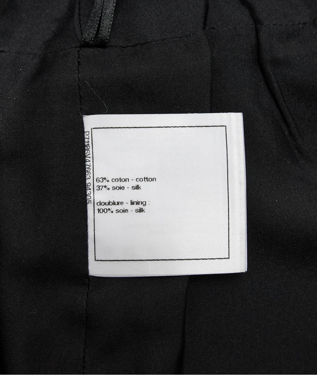 CHANEL Черная хлопковая юбка мини, фото 4
