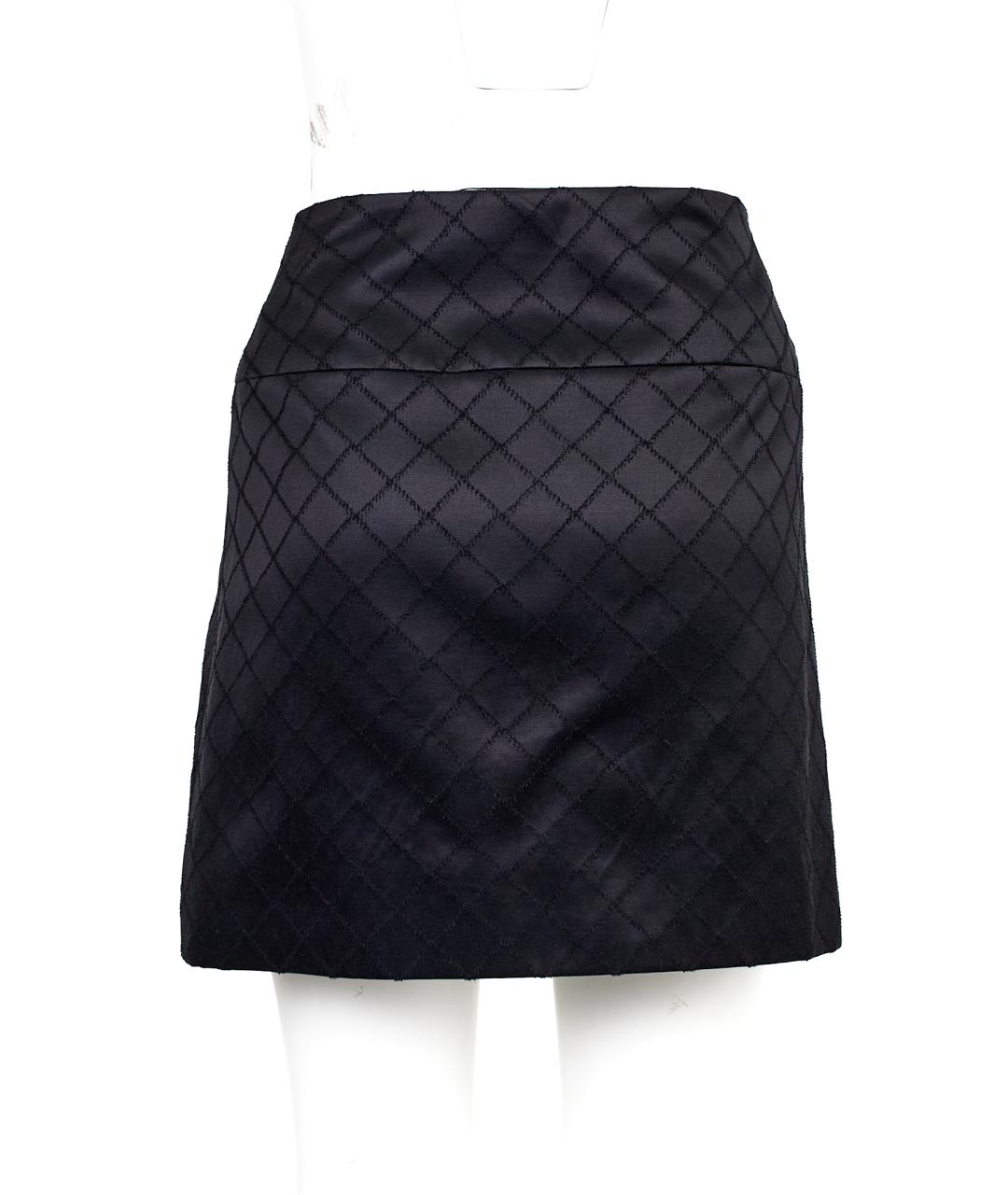 CHANEL Черная хлопковая юбка мини, фото 2