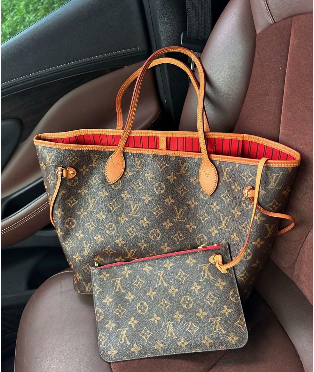 LOUIS VUITTON Коричневая сумка тоут из искусственной кожи, фото 5