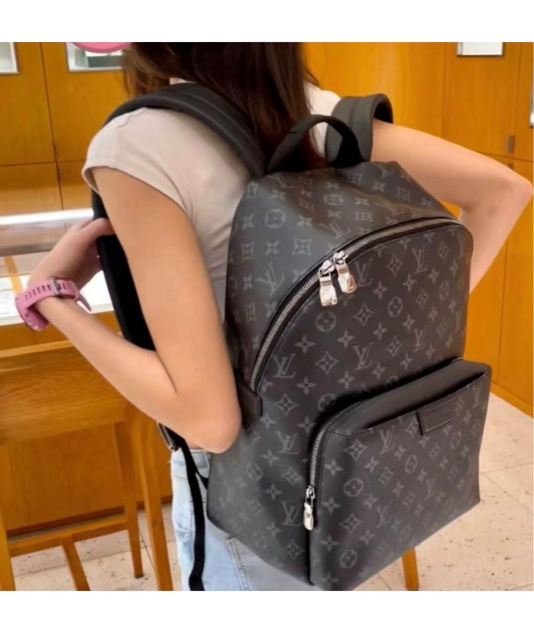 LOUIS VUITTON Черный рюкзак из искусственной кожи, фото 5