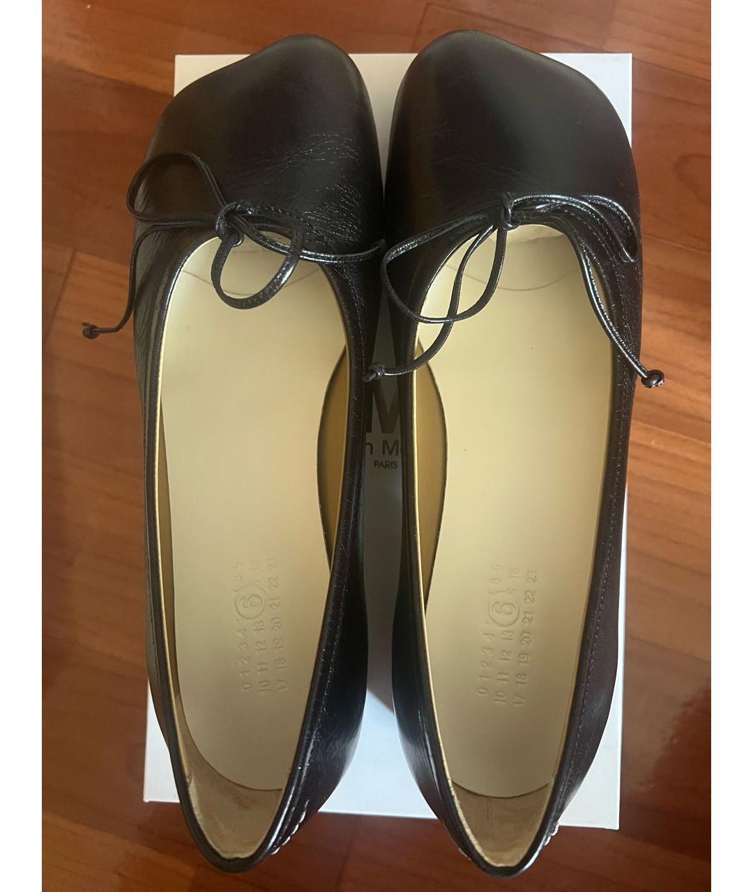 MM6 MAISON MARGIELA Черные кожаные балетки, фото 3