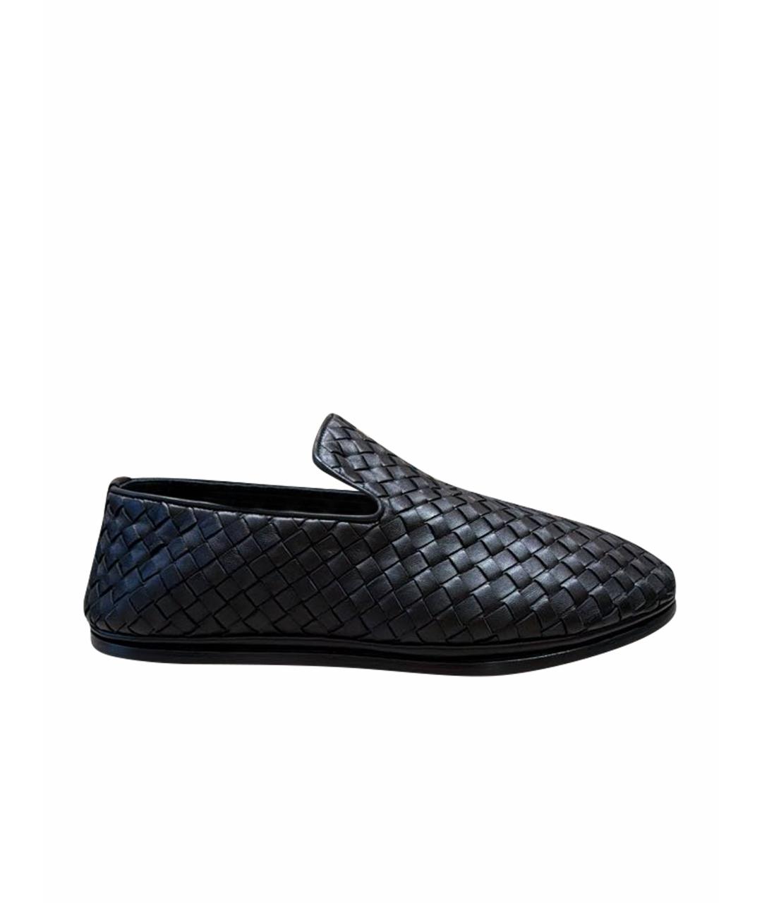 BOTTEGA VENETA Черные кожаные лоферы, фото 1
