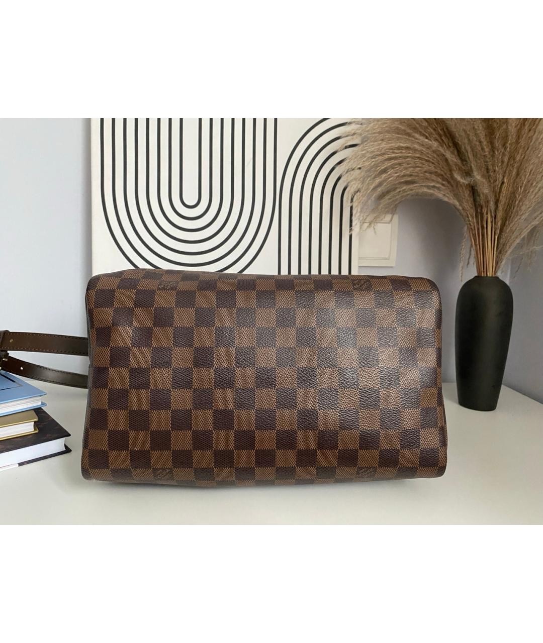 LOUIS VUITTON Коричневая сумка с короткими ручками из канвы, фото 3