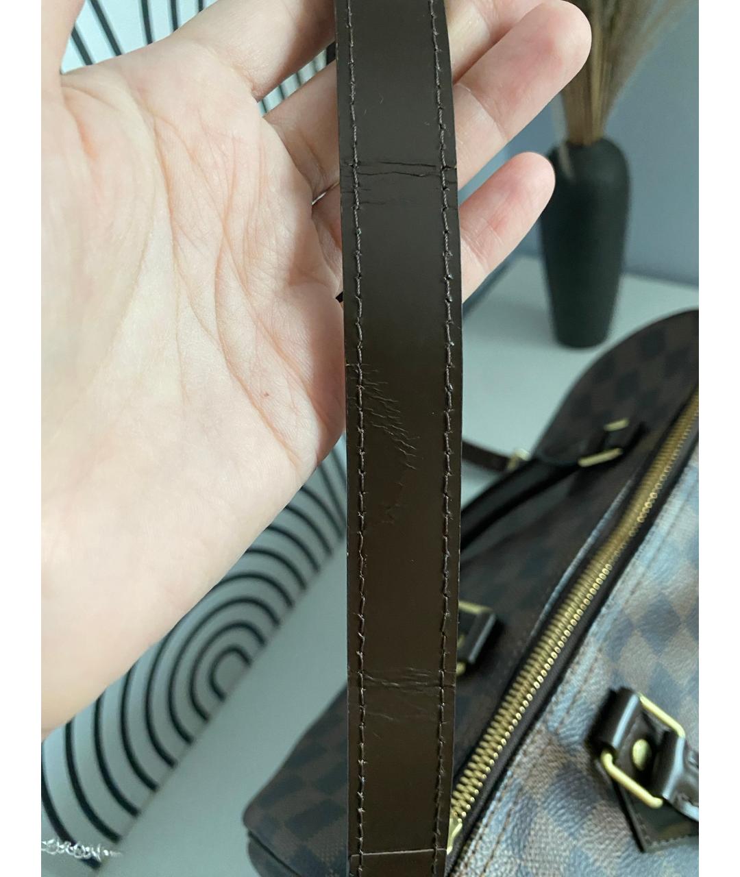 LOUIS VUITTON Коричневая сумка с короткими ручками из канвы, фото 5