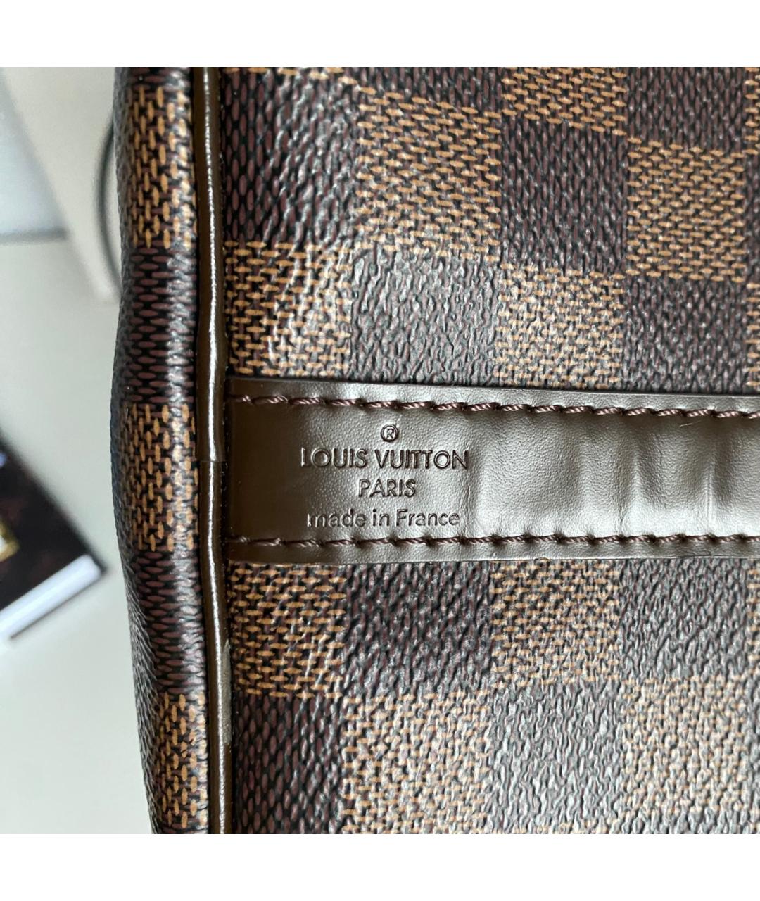 LOUIS VUITTON Коричневая сумка с короткими ручками из канвы, фото 6