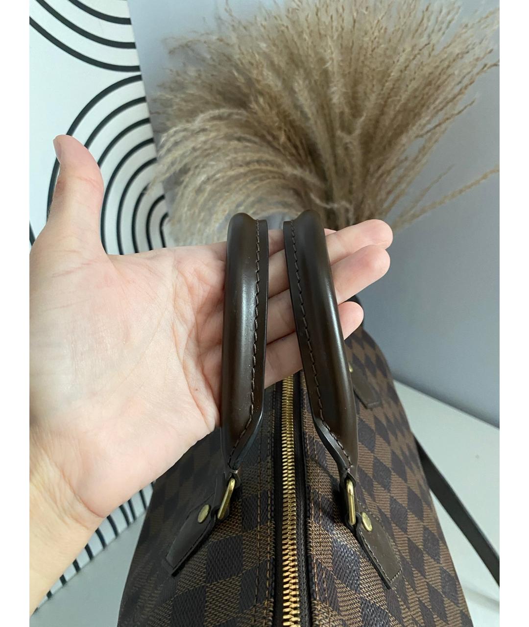 LOUIS VUITTON Коричневая сумка с короткими ручками из канвы, фото 4