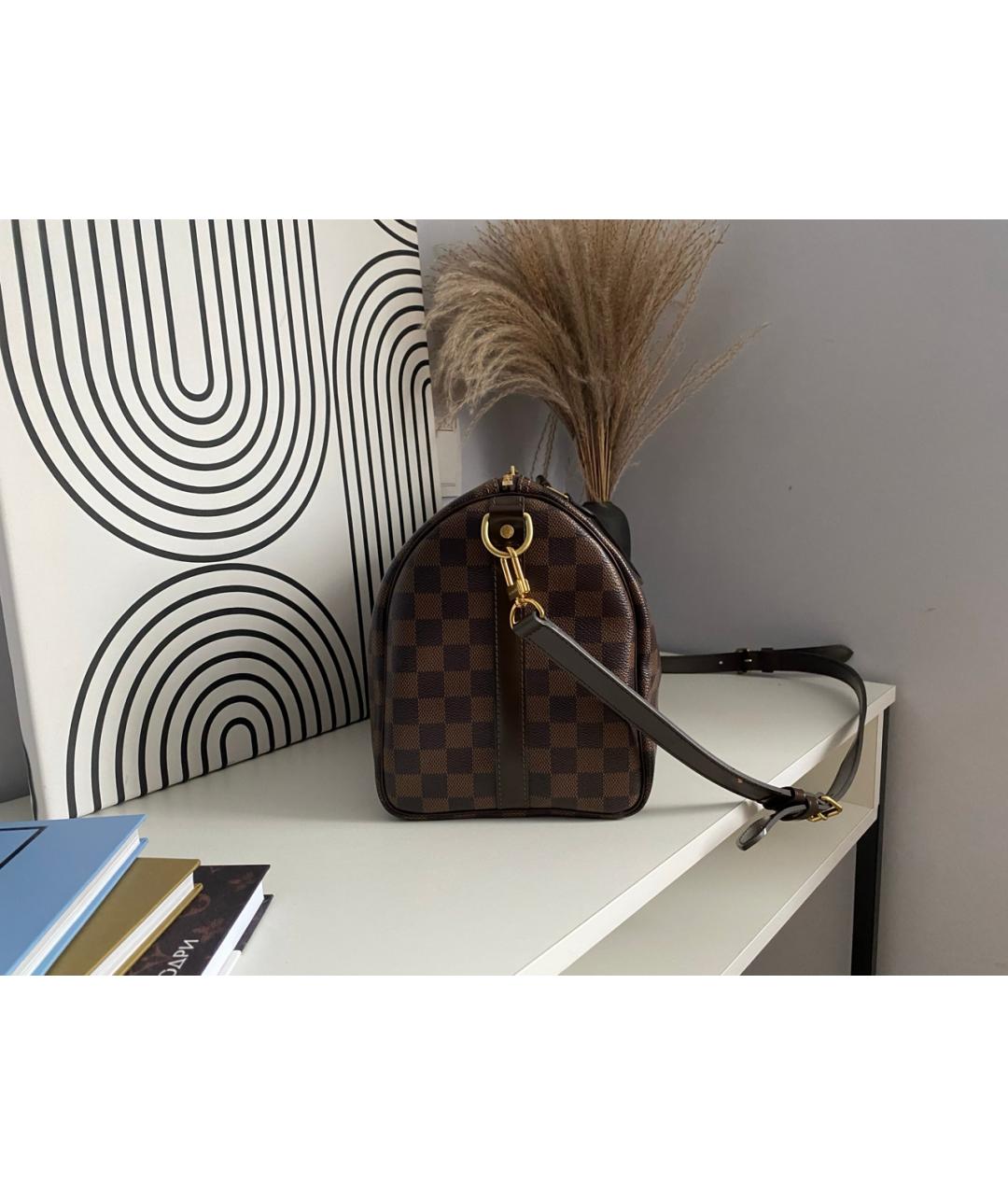 LOUIS VUITTON Коричневая сумка с короткими ручками из канвы, фото 2