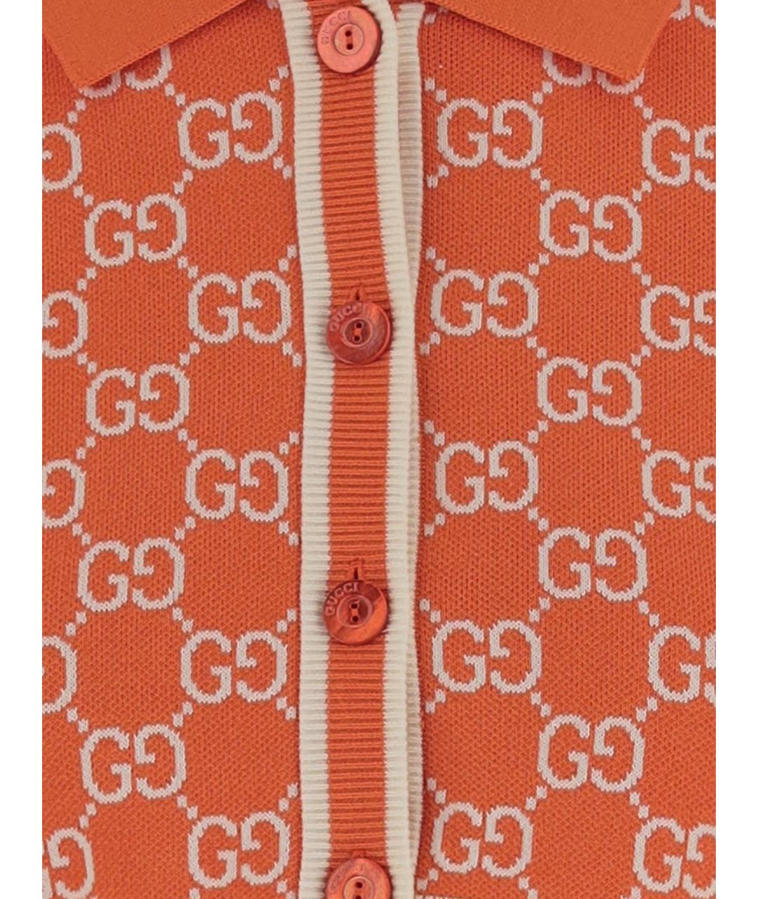 GUCCI Оранжевый хлопковый кардиган, фото 4