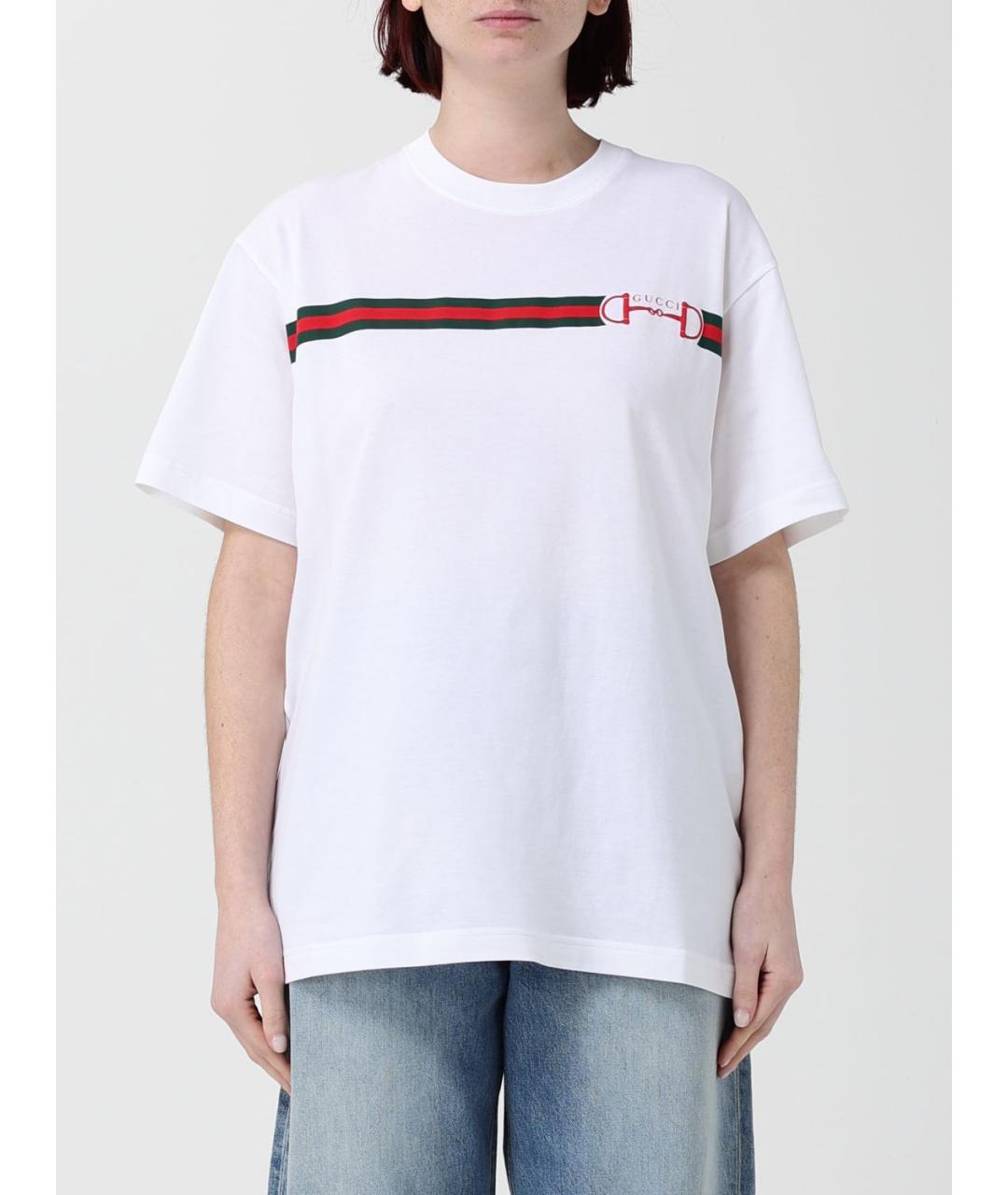 GUCCI Белая хлопковая футболка, фото 6