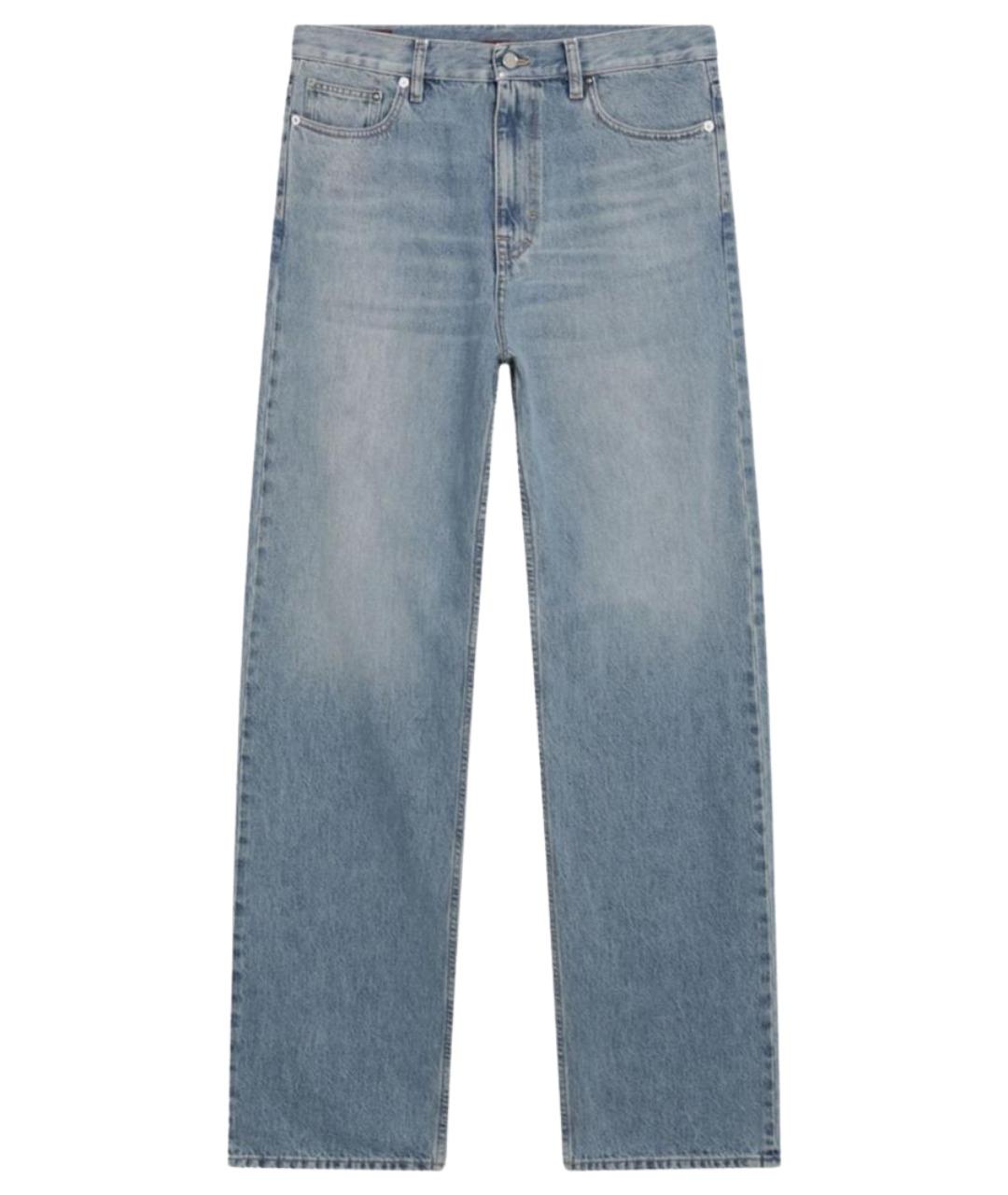 GUCCI Голубые хлопковые прямые джинсы, фото 1