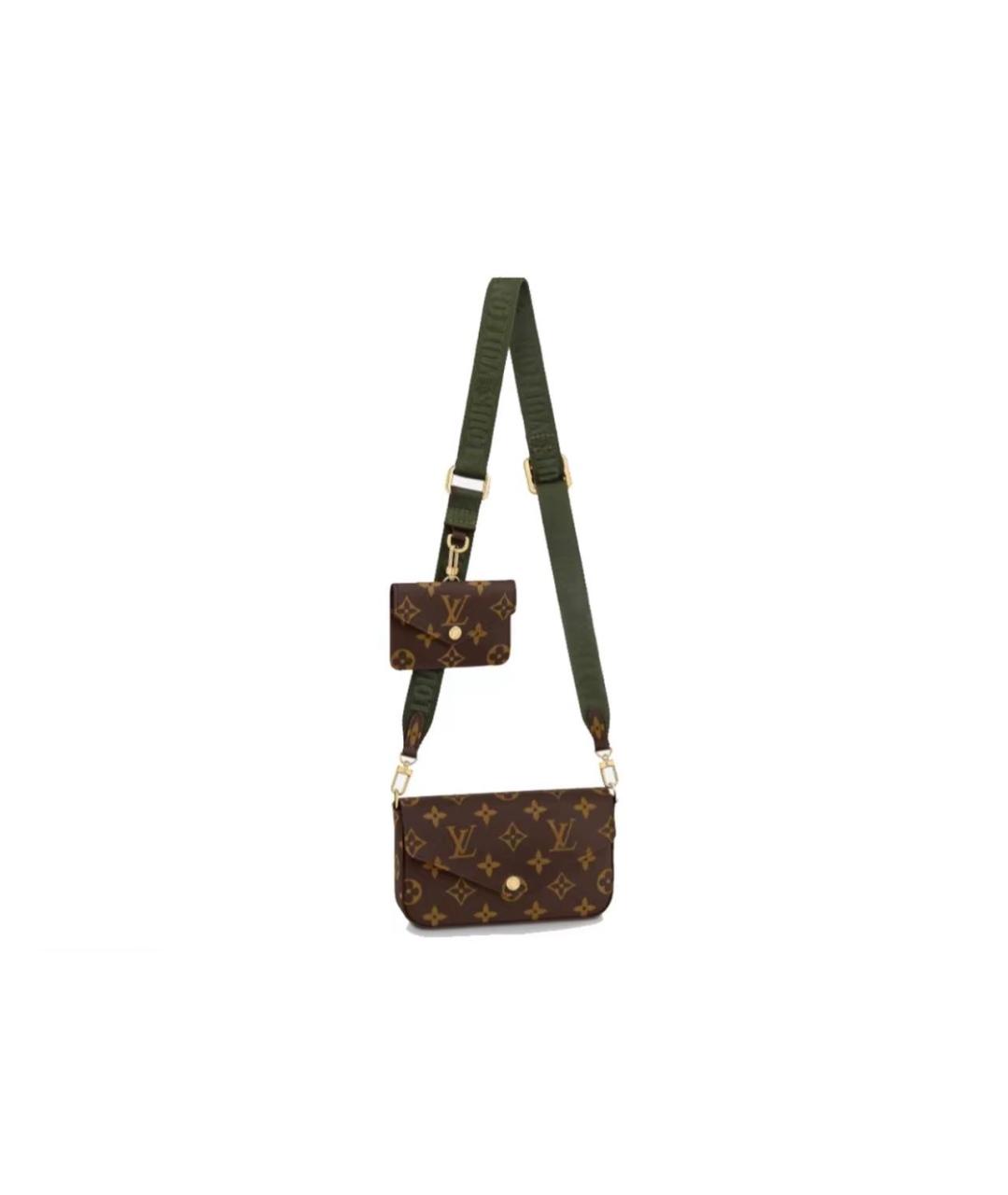 LOUIS VUITTON Коричневая кожаная сумка через плечо, фото 6