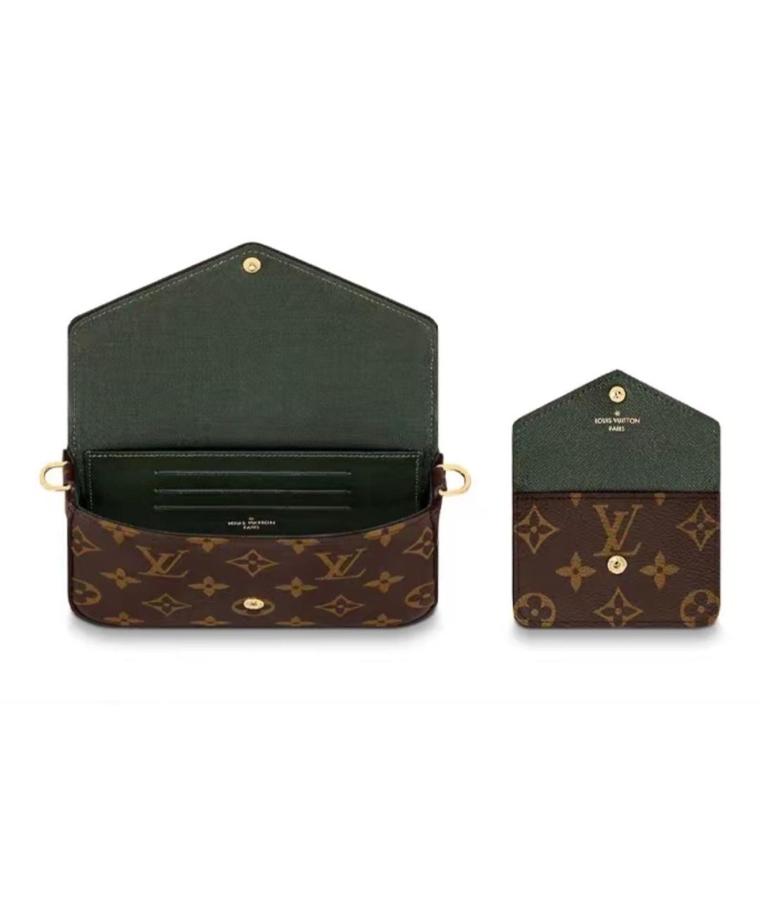 LOUIS VUITTON Коричневая кожаная сумка через плечо, фото 4