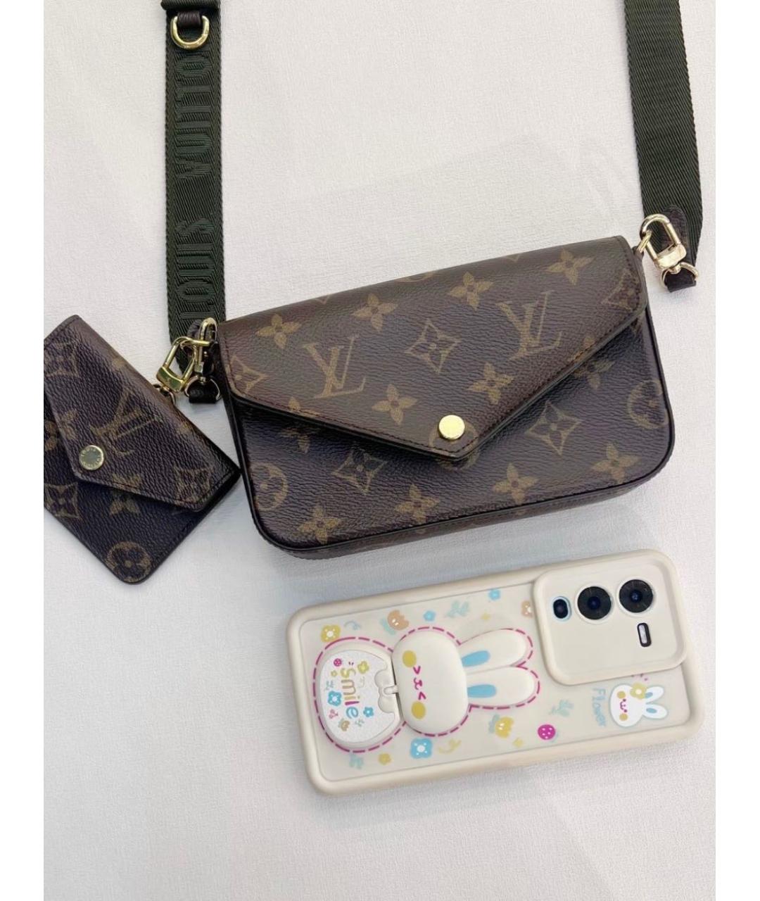 LOUIS VUITTON Коричневая кожаная сумка через плечо, фото 5