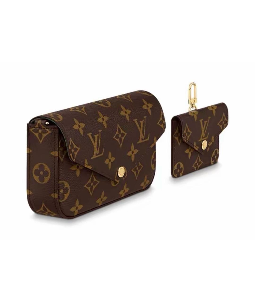 LOUIS VUITTON Коричневая кожаная сумка через плечо, фото 2