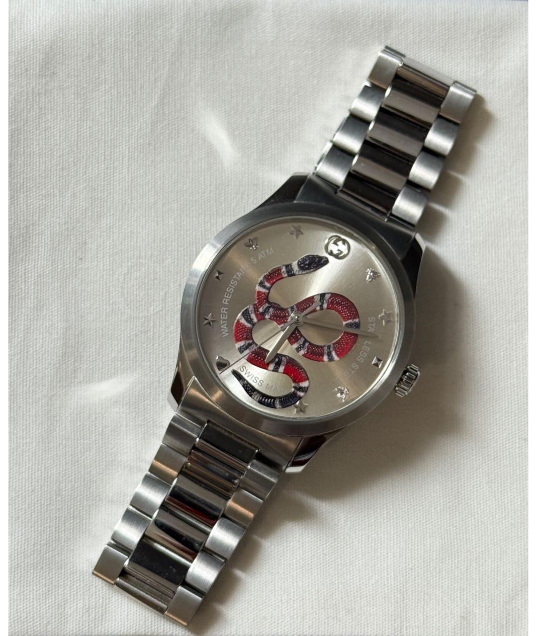 GUCCI Серебряные часы, фото 4