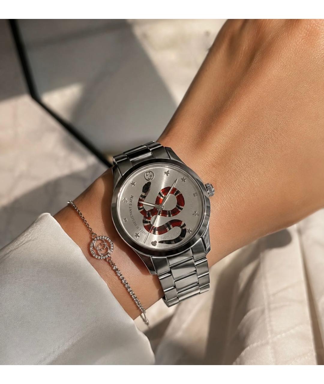 GUCCI Серебряные часы, фото 3