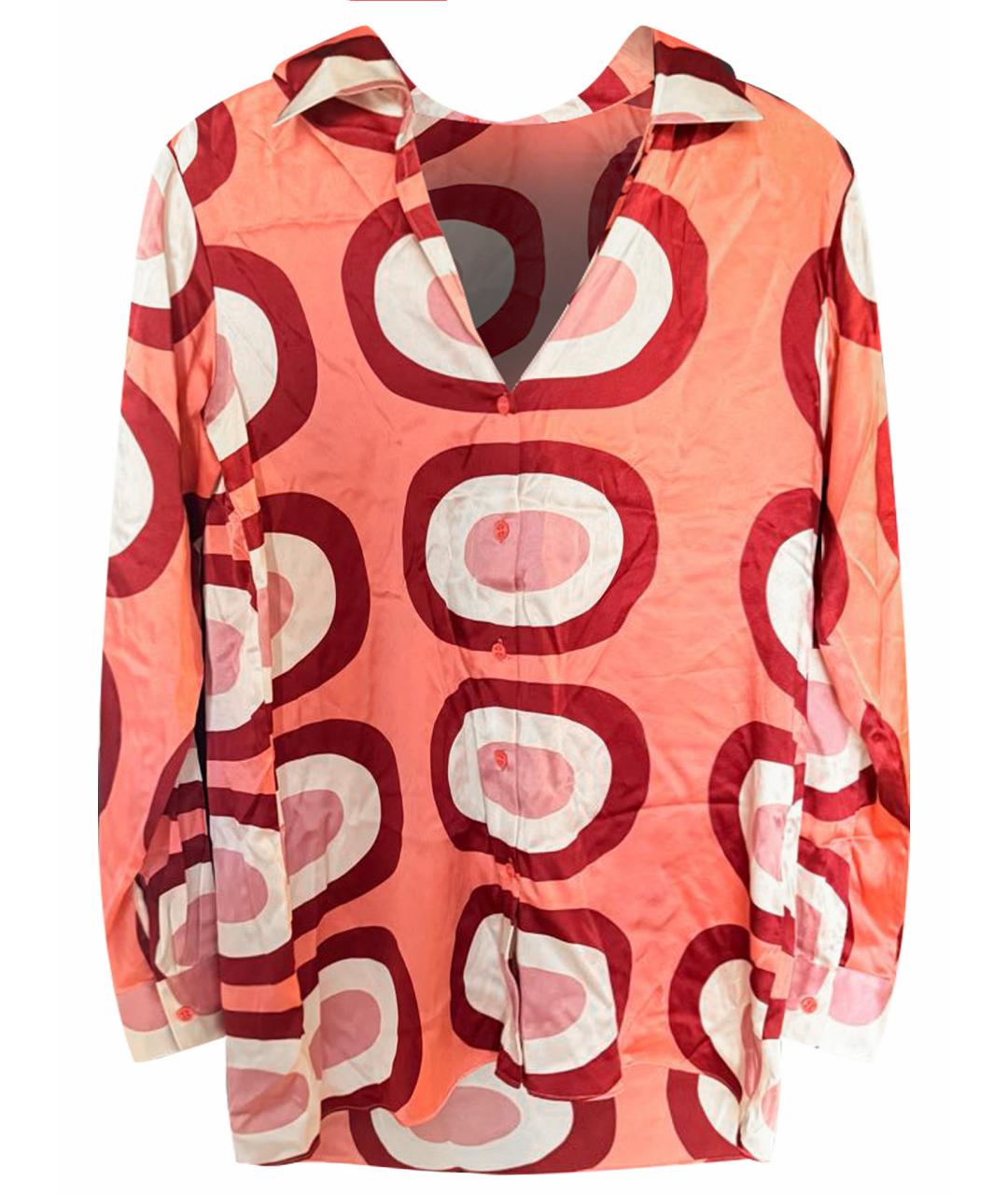 MARIMEKKO Коралловая шелковая блузы, фото 1