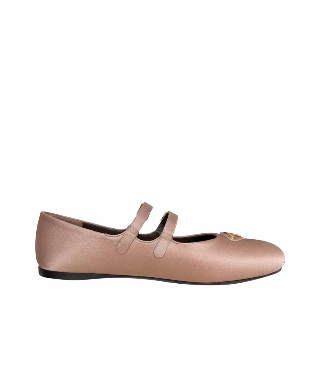 PRADA Розовые текстильные балетки, фото 1