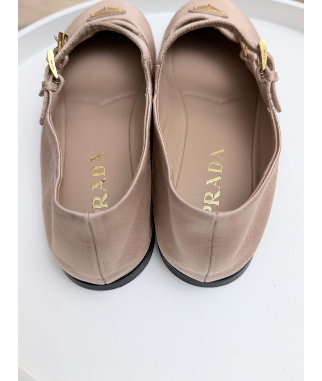 PRADA Розовые текстильные балетки, фото 5