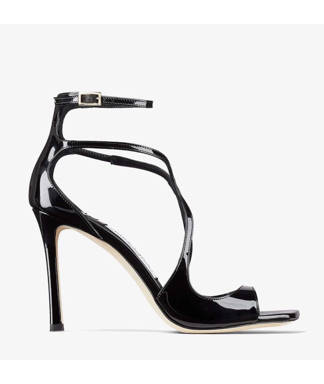 JIMMY CHOO Черные босоножки из лакированной кожи, фото 8