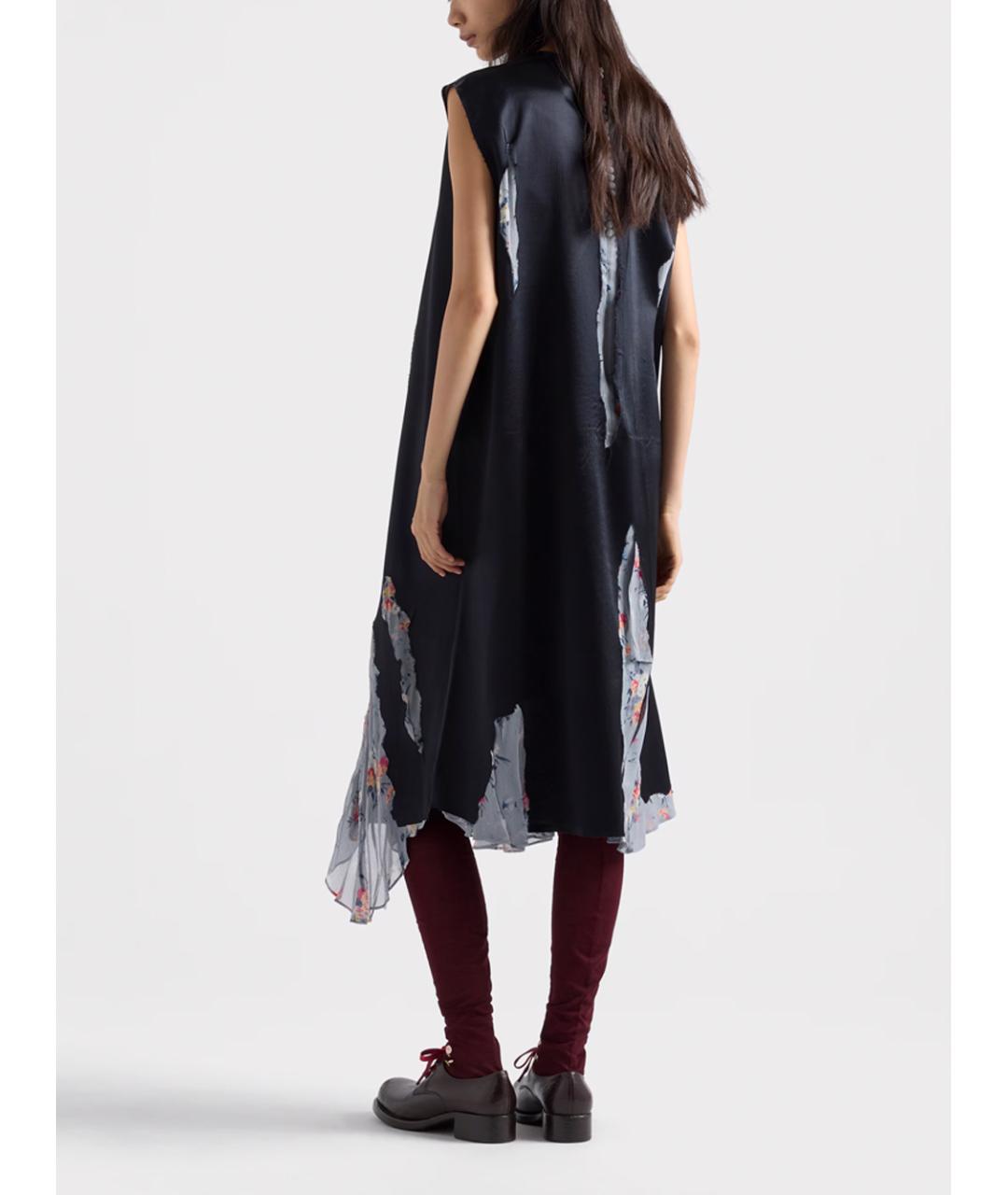 PRADA Черное вискозное повседневное платье, фото 3