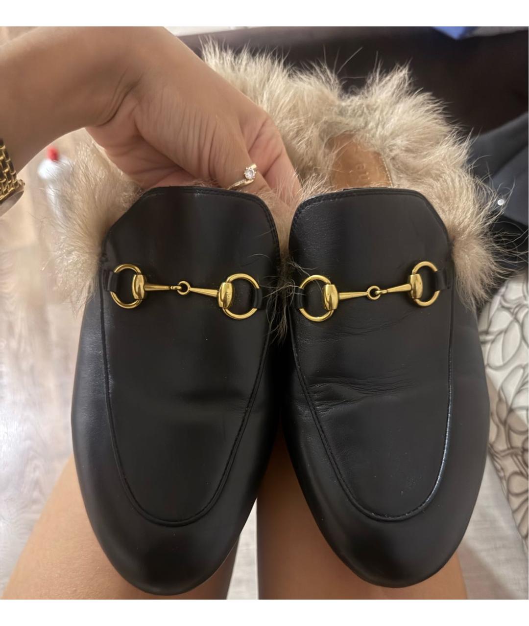GUCCI Черные кожаные мюли, фото 6