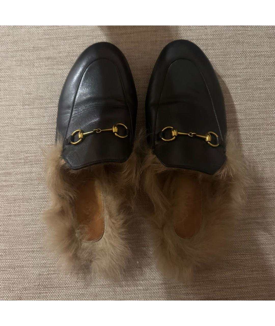 GUCCI Черные кожаные мюли, фото 3