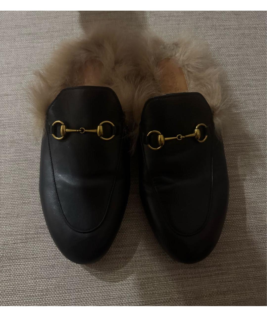 GUCCI Черные кожаные мюли, фото 2