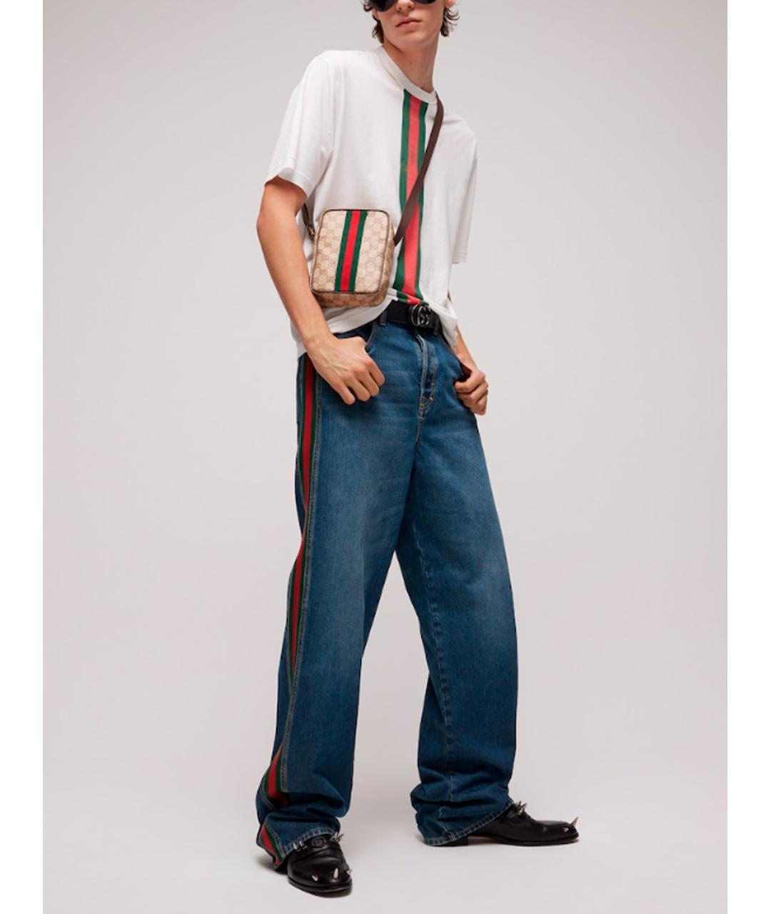 GUCCI Синие хлопковые прямые джинсы, фото 2