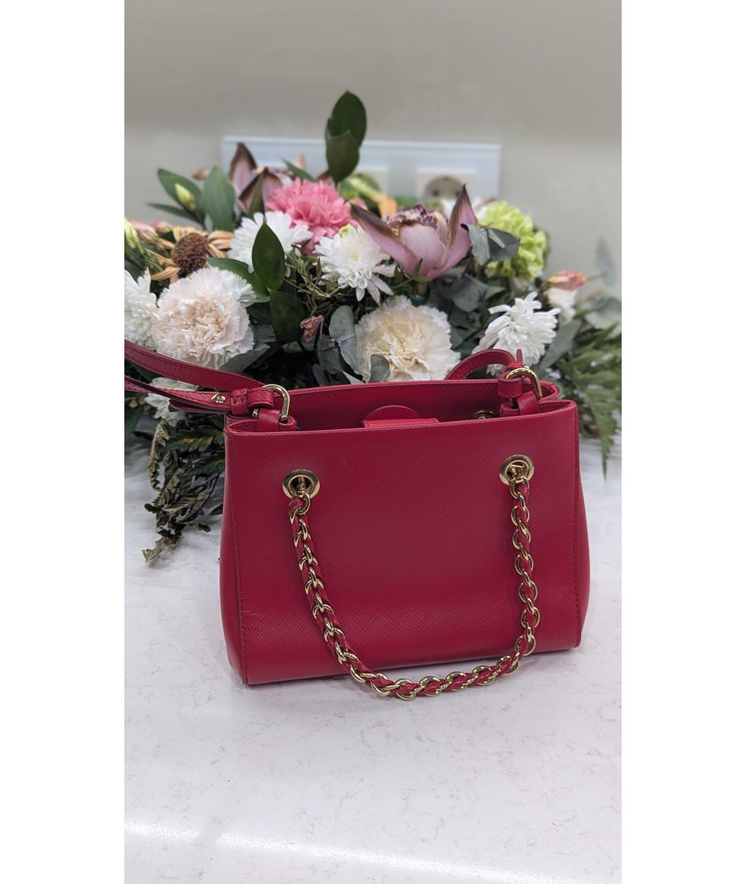 FERRAGAMO Красная кожаная сумка тоут, фото 3