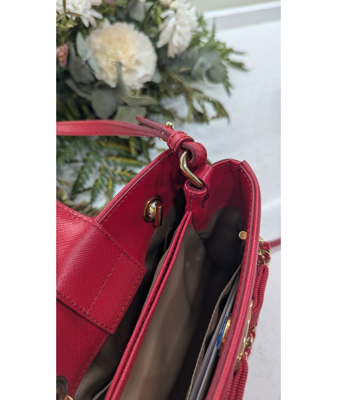 FERRAGAMO Красная кожаная сумка тоут, фото 4