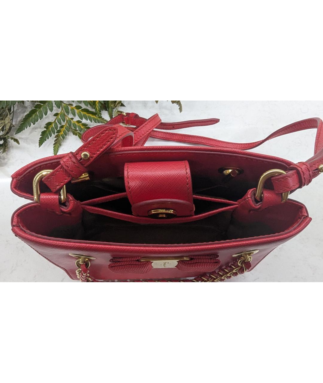 FERRAGAMO Красная кожаная сумка тоут, фото 6