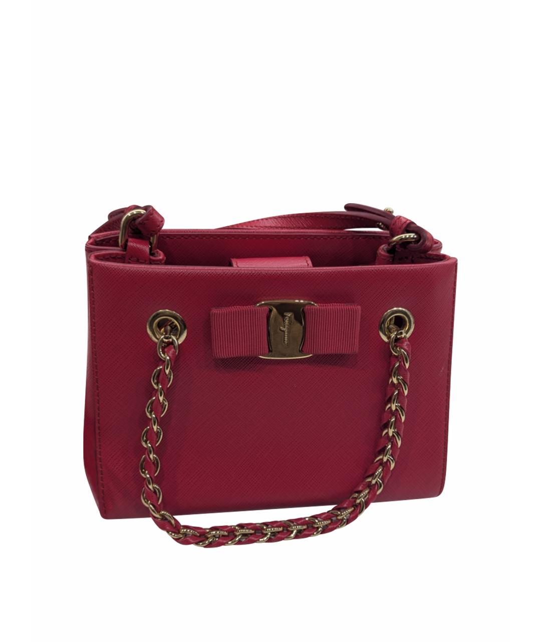 FERRAGAMO Красная кожаная сумка тоут, фото 1