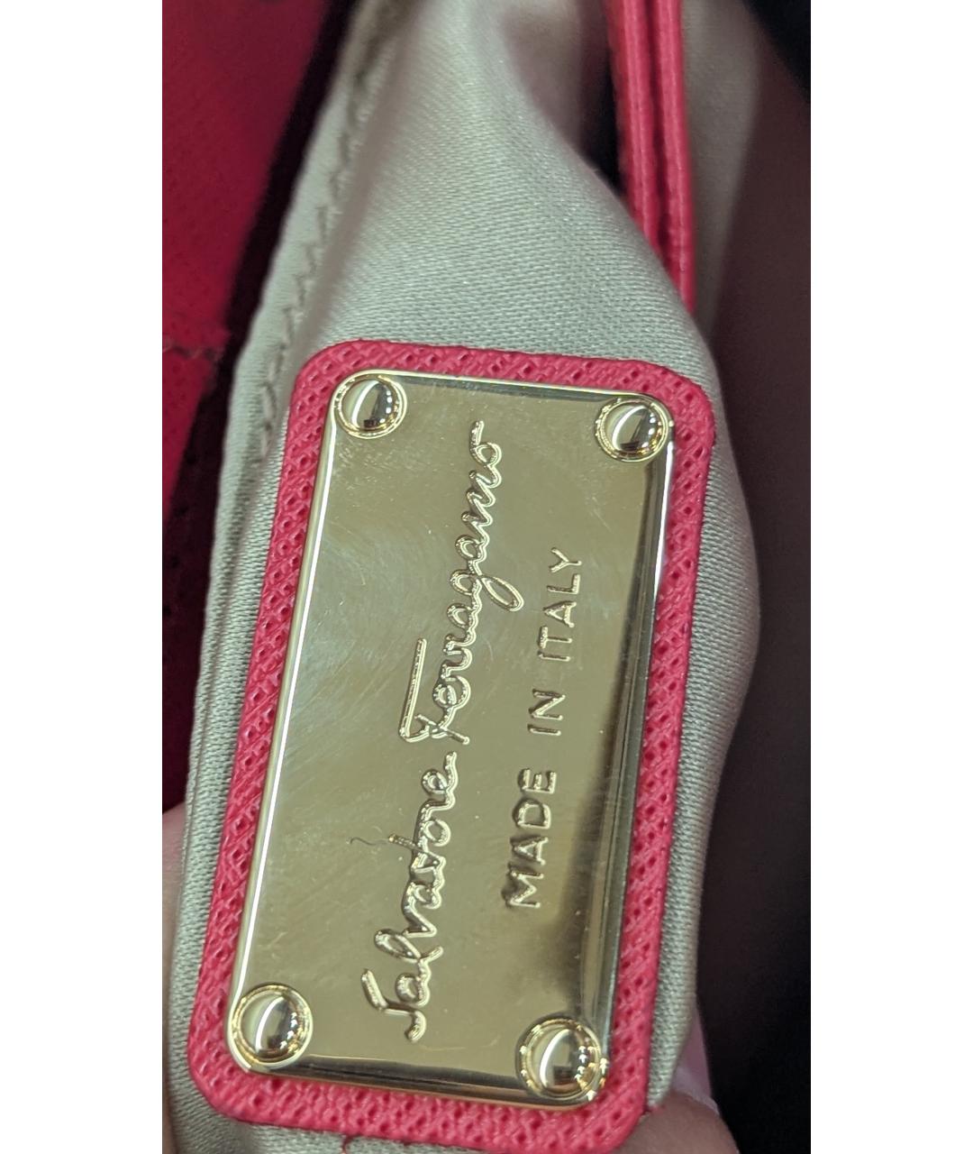 FERRAGAMO Красная кожаная сумка тоут, фото 7