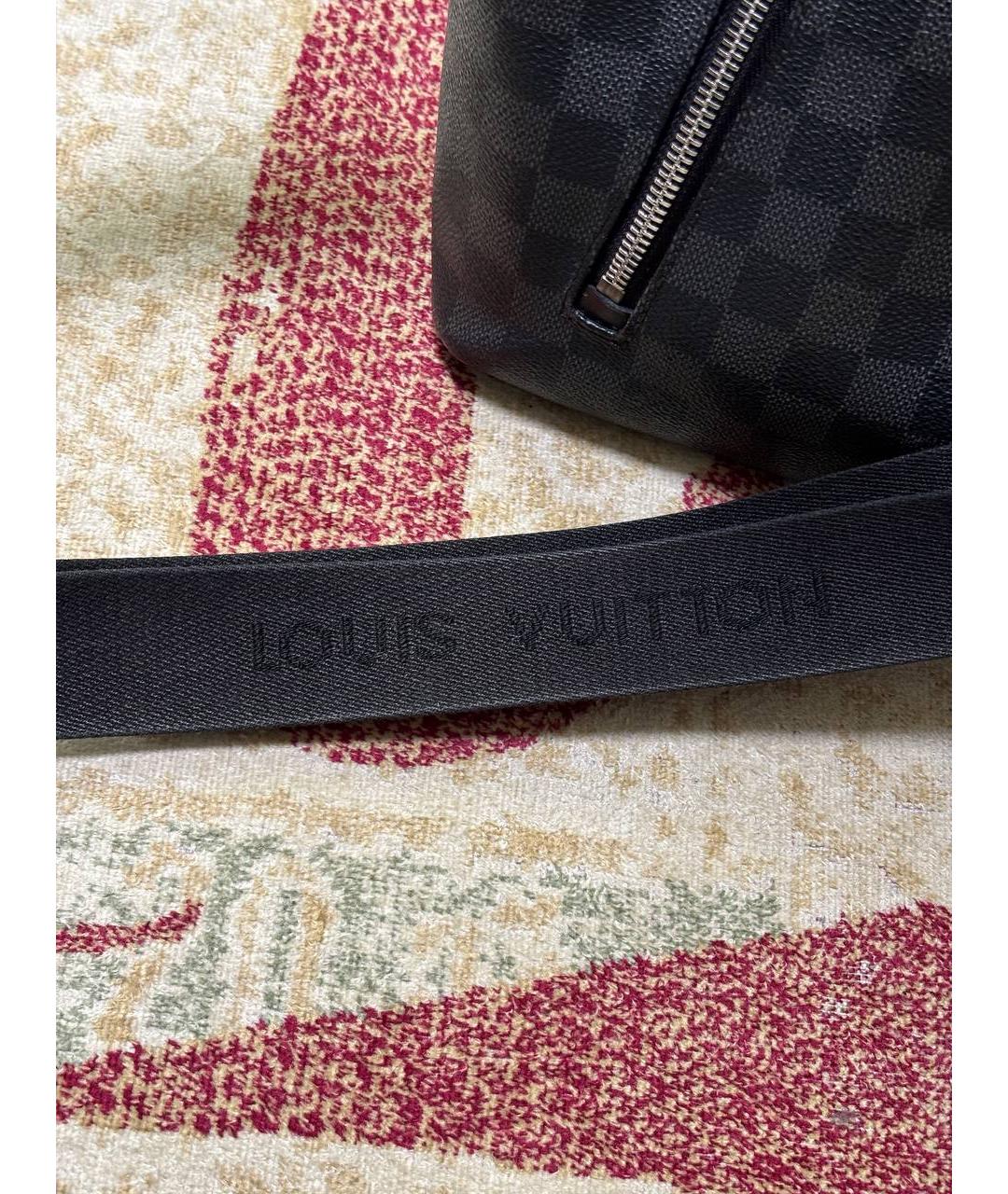 LOUIS VUITTON Черная кожаная сумка на плечо, фото 7