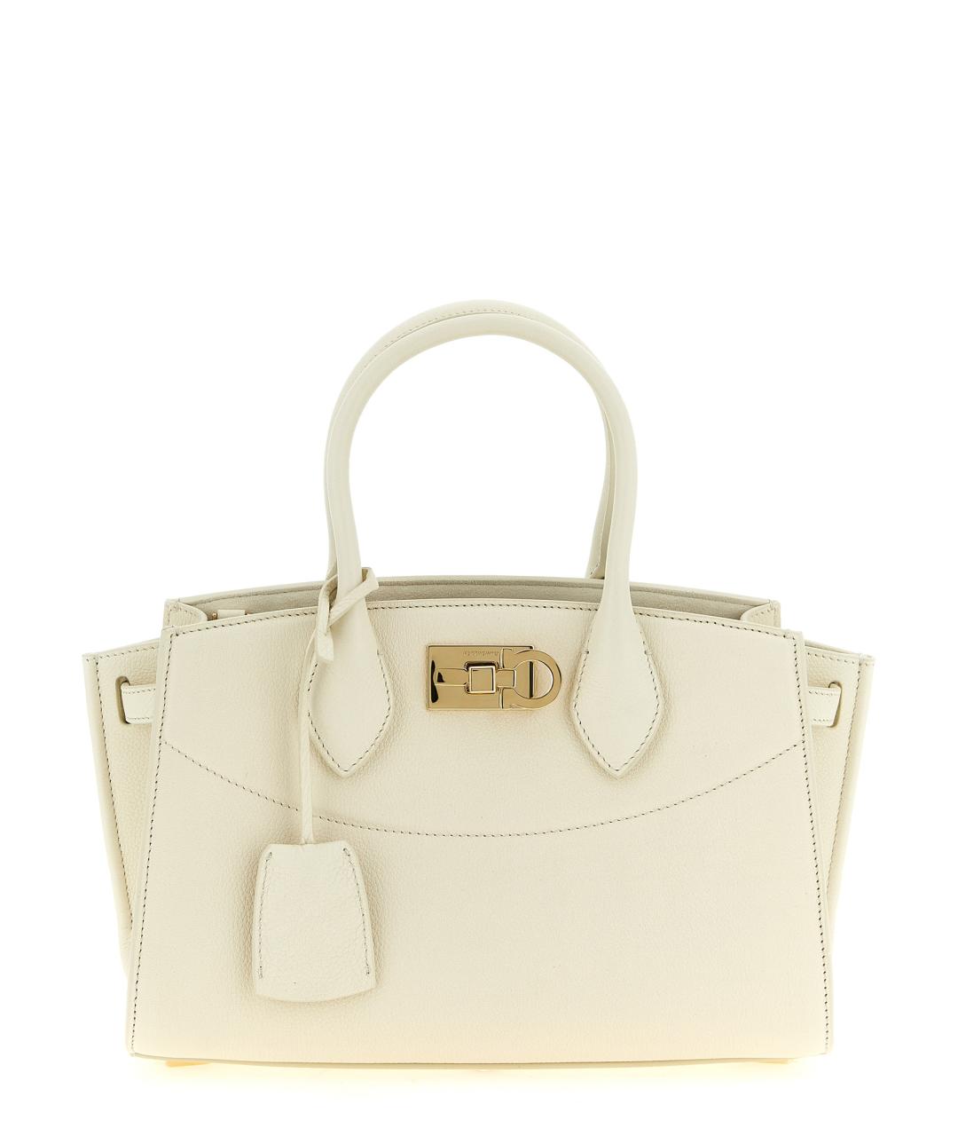 FERRAGAMO Белая кожаная сумка тоут, фото 1