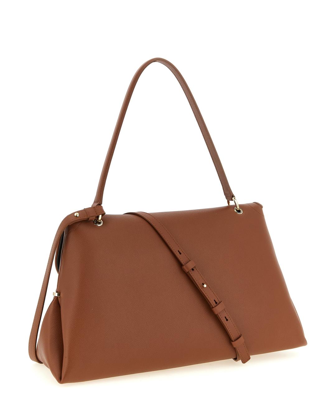 FERRAGAMO Коричневая кожаная сумка через плечо, фото 2